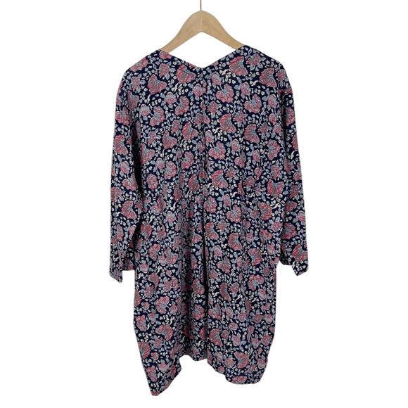 Madewell Robe Jacket Blue and Pink Floral Print 100% Cotton Size XXS - Picture 4 of 6